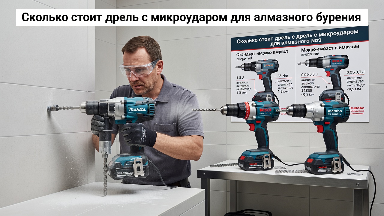 Сколько стоит дрель с микроударом для алмазного бурения